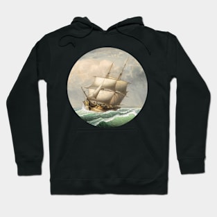 Brig Off the Maine Coast Hoodie